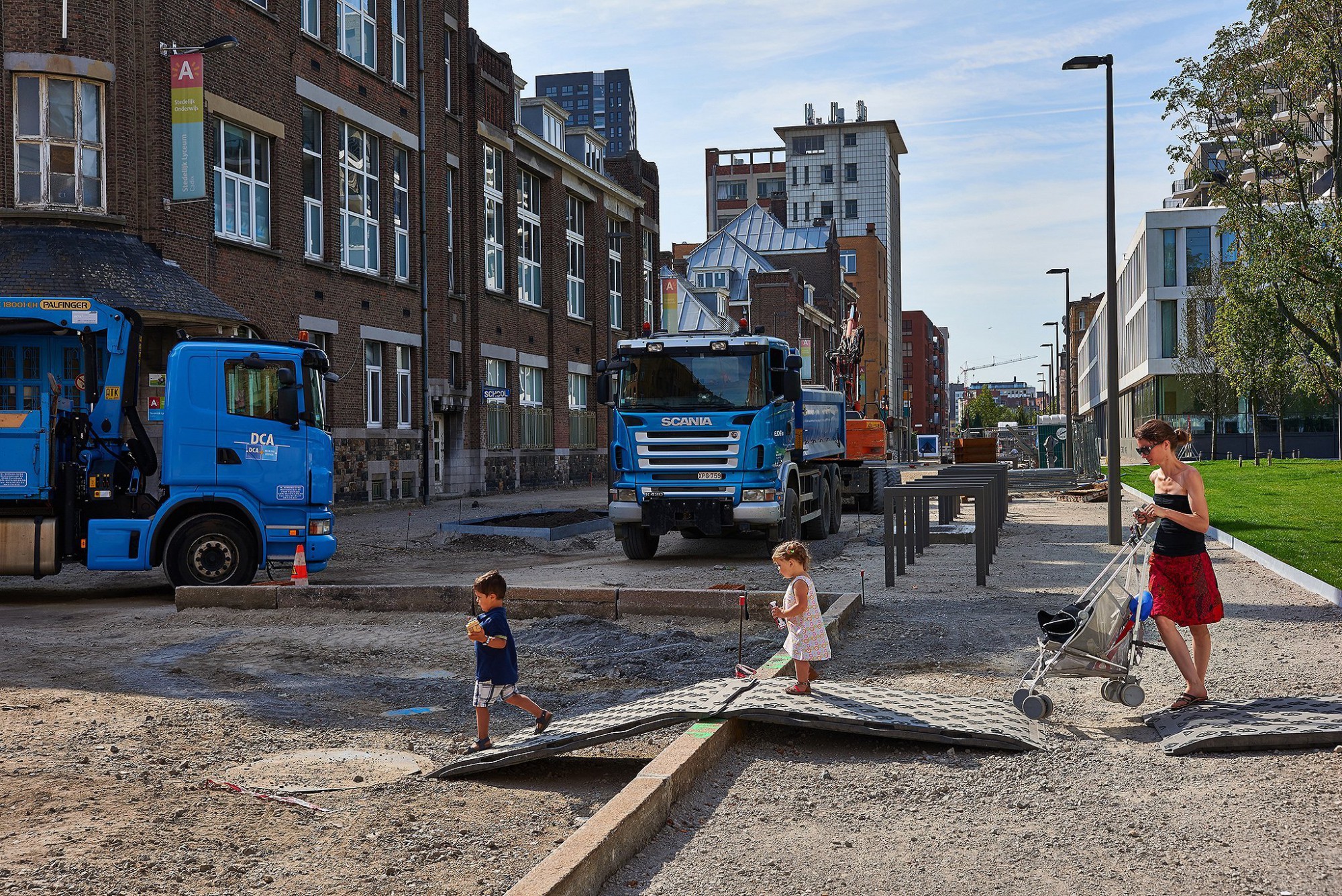 Afbeelding: Werf fotografie aanleg infrastructuur-wegenbouw voor DCA te Antwerpen.